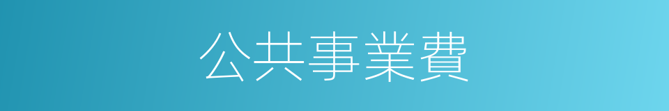 公共事業費的同義詞