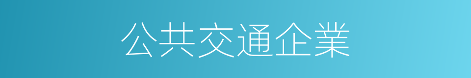 公共交通企業的同義詞