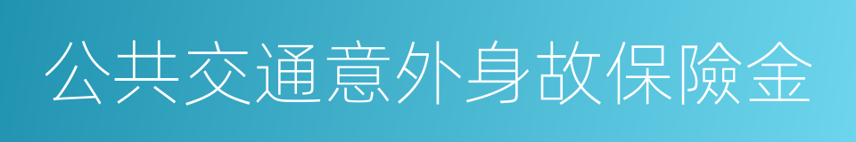 公共交通意外身故保險金的同義詞