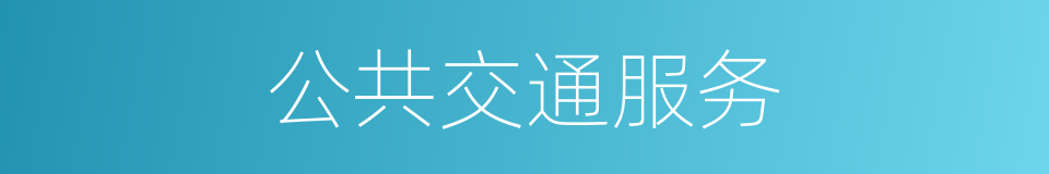 公共交通服务的同义词