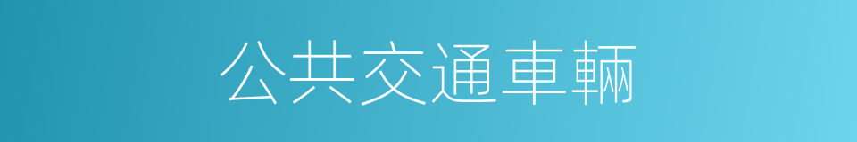公共交通車輛的同義詞