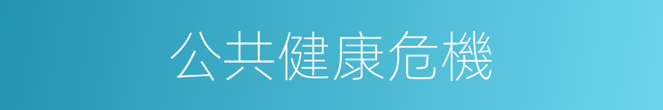 公共健康危機的同義詞