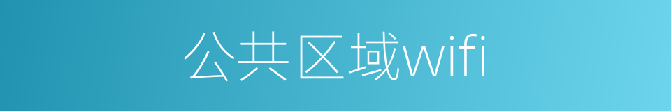 公共区域wifi的同义词