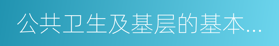 公共卫生及基层的基本医疗服务的同义词