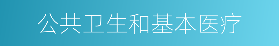 公共卫生和基本医疗的同义词