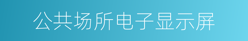 公共场所电子显示屏的同义词