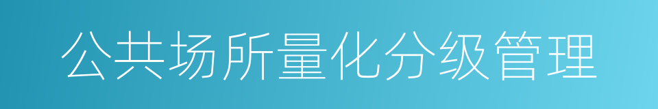 公共场所量化分级管理的同义词