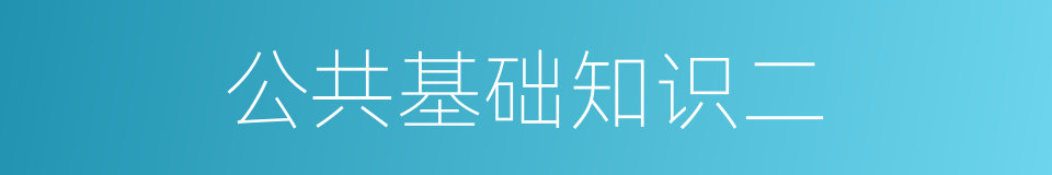 公共基础知识二的同义词