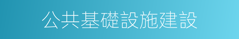 公共基礎設施建設的同義詞