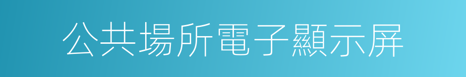 公共場所電子顯示屏的同義詞