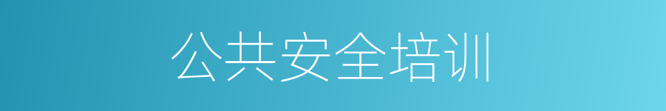 公共安全培训的同义词