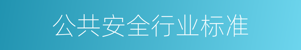 公共安全行业标准的同义词