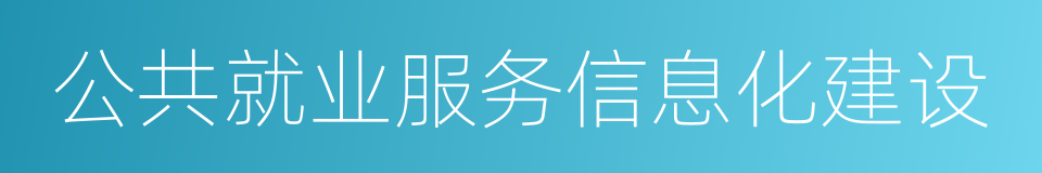 公共就业服务信息化建设的同义词