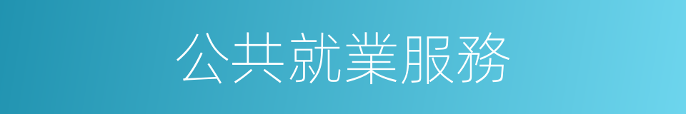 公共就業服務的同義詞