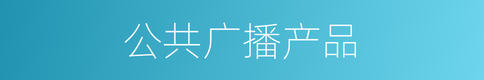 公共广播产品的同义词