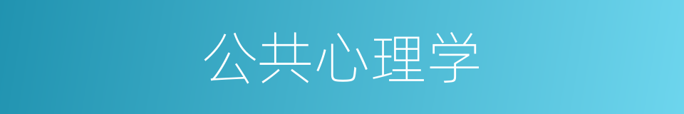 公共心理学的同义词