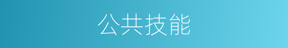 公共技能的同义词
