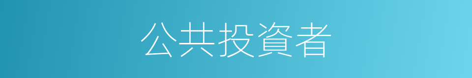 公共投資者的同義詞