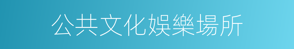 公共文化娛樂場所的同義詞
