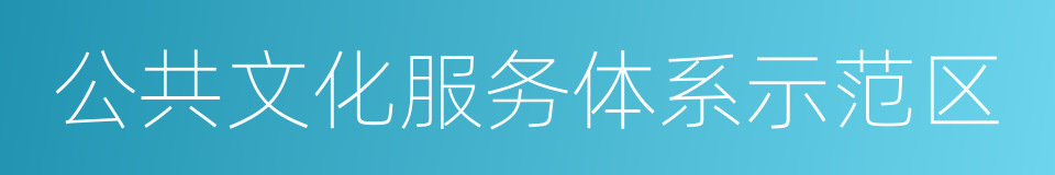 公共文化服务体系示范区的同义词