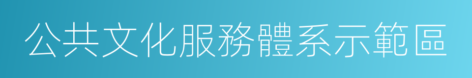 公共文化服務體系示範區的同義詞