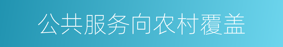 公共服务向农村覆盖的同义词