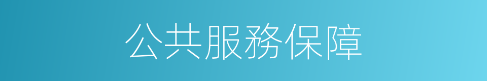 公共服務保障的同義詞