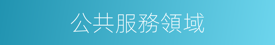 公共服務領域的同義詞