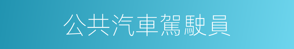 公共汽車駕駛員的同義詞