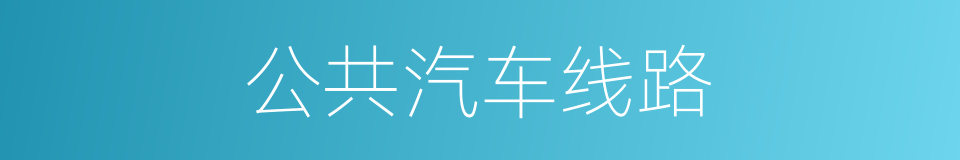 公共汽车线路的同义词