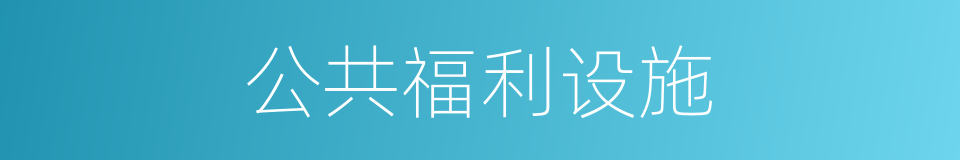 公共福利设施的同义词