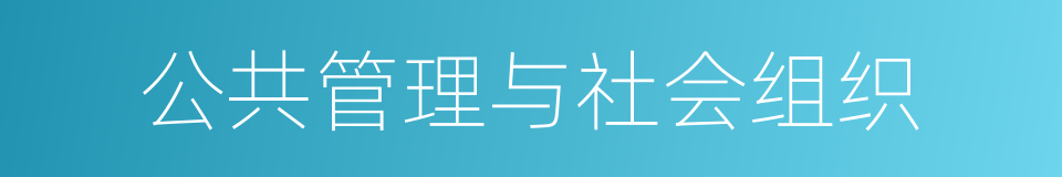 公共管理与社会组织的同义词