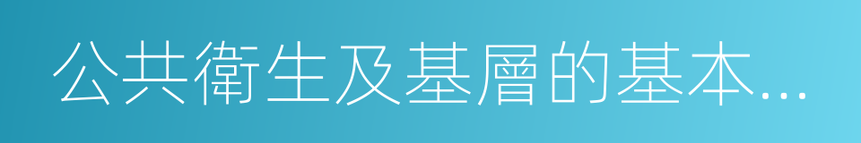 公共衛生及基層的基本醫療服務的同義詞