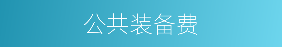 公共装备费的同义词