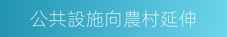 公共設施向農村延伸的同義詞