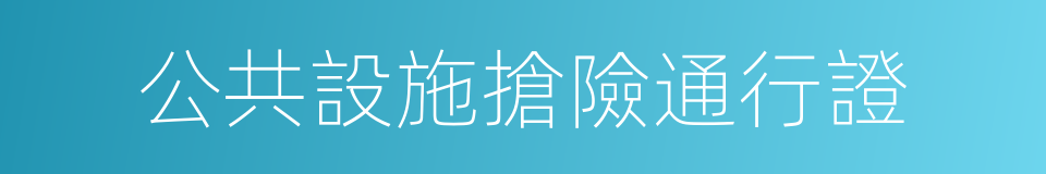 公共設施搶險通行證的同義詞