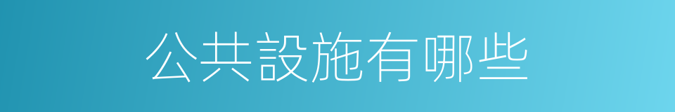 公共設施有哪些的同義詞