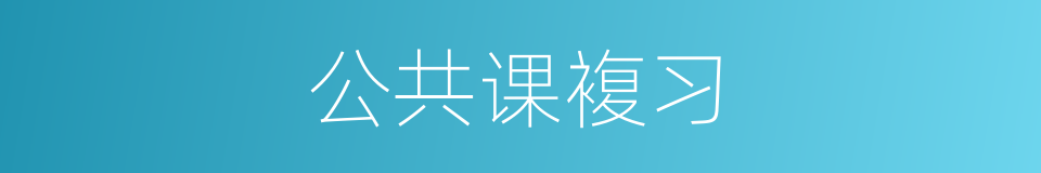 公共课複习的同义词