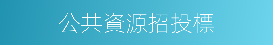 公共資源招投標的同義詞