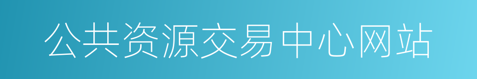 公共资源交易中心网站的同义词