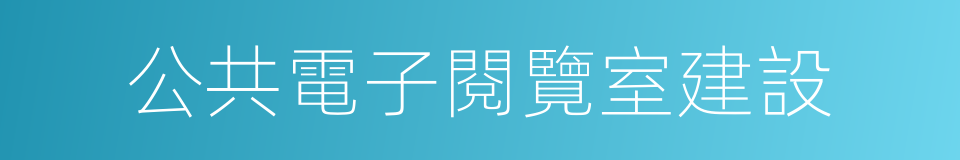 公共電子閱覽室建設的同義詞