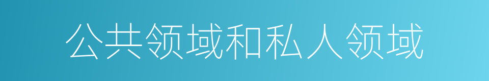 公共领域和私人领域的同义词