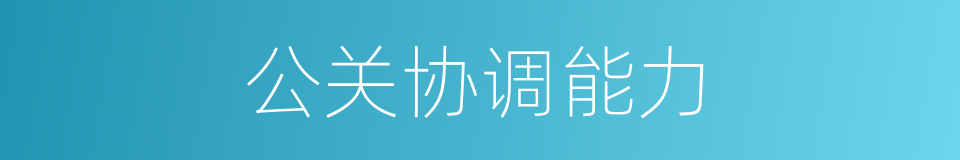 公关协调能力的同义词