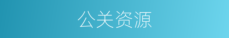 公关资源的同义词