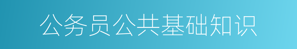 公务员公共基础知识的意思