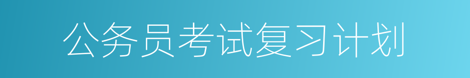 公务员考试复习计划的同义词