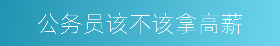 公务员该不该拿高薪的同义词