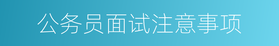 公务员面试注意事项的同义词