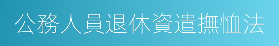 公務人員退休資遣撫恤法的同義詞