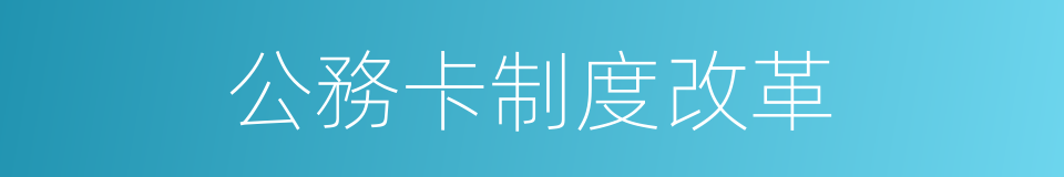 公務卡制度改革的同義詞